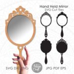 Espejo de Mano SVG para Corte Láser - Archivos Prediseñados y Monogramas Personalizados