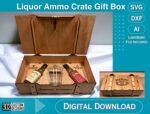 Caja de regalo de munición de licor - Archivo SVG para corte láser Glowforge y LightBurn