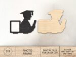 Marco de Fotos de Graduación SVG para Corte Láser Glowforge - Archivo Digital Personalizable - Imagen 3