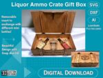 Caja de regalo de munición de licor - Archivo SVG para corte láser Glowforge y LightBurn - Imagen 2