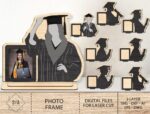 Marco de Fotos de Graduación SVG para Corte Láser Glowforge - Archivo Digital Personalizable