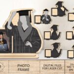 Marco de Fotos de Graduación SVG para Corte Láser Glowforge - Archivo Digital Personalizable