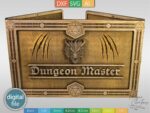 Plantilla de corte láser Dungeon Master con dragón y dados - Archivos DXF, SVG, AI para descarga inmediata - Imagen 3