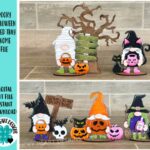 Gnomo Espeluznante con Bandeja Escalonada para Halloween - Archivo SVG para Glowforge