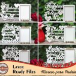 Marcos de Fotos Personalizados para Madrina y Padrino - Decoración de Corte Láser Ideal