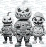 Archivo PNG Digital de Ilusión 3D para Corte Láser | Diseño Listo para Grabado | Halloween Pumpkin Crew - Imagen 3