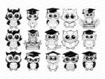 Gráficos Vectoriales de Búho para Corte Láser - SVG de Búho Sabio, Bebé y Niños para Grabado - Imagen 3