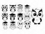 Gráficos Vectoriales de Búho para Corte Láser - SVG de Búho Sabio, Bebé y Niños para Grabado - Imagen 4