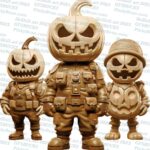 Archivo PNG Digital de Ilusión 3D para Corte Láser | Diseño Listo para Grabado | Halloween Pumpkin Crew