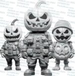 Archivo PNG Digital de Ilusión 3D para Corte Láser | Diseño Listo para Grabado | Halloween Pumpkin Crew - Imagen 4