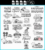 Plantillas de Mensajes de San Valentín en SVG, PNG y DXF para Amigos y Amor - Descarga Instantánea