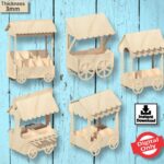 Pack de Diseño de Carro de Dulces 1 - Archivos SVG Cortados a Láser para Descarga Instantánea