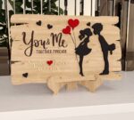 Cartel de pareja personalizado para corte láser – Archivo digital para San Valentín y decoración Glowforge - Imagen 2