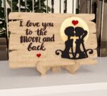 Cartel de pareja personalizado para corte láser – Archivo digital para San Valentín y decoración Glowforge - Imagen 4