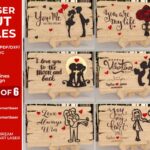 Cartel de pareja personalizado para corte láser – Archivo digital para San Valentín y decoración Glowforge