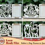 Marcos de Fotos para Padre y Abuelo - Diseño de Corte Láser en PDF, SVG, AI para Regalo del Día del Padre