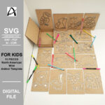 Plantilla Montessori de Animales Salvajes de América del Norte - SVG Digital para Corte Láser y Juguetes de Madera