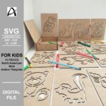 Plantilla Montessori de Animales Salvajes de América del Norte - SVG Digital para Corte Láser y Juguetes de Madera - Imagen 4
