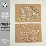 Plantilla Montessori de Animales Salvajes de América del Norte - SVG Digital para Corte Láser y Juguetes de Madera - Imagen 8