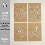 Plantilla Montessori de Animales Salvajes de América del Norte - SVG Digital para Corte Láser y Juguetes de Madera - Imagen 6