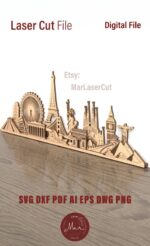 Plantilla SVG de corte láser 3D para monumentos mundiales en madera contrachapada - Imagen 8