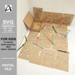 Plantilla Montessori de Animales Salvajes de América del Norte - SVG Digital para Corte Láser y Juguetes de Madera - Imagen 2