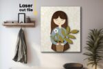 Paquete SVG de Jardinería: Chica con Flores y Decoración de Pared para Cortar Láser Glowforge - Imagen 4