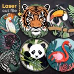 Paquete SVG de Animales de la Selva para Corte Láser en Glowforge - Archivos Instantáneos Svg Dxf Ai Pdf Cdr