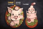 Paquete SVG de Animales Bebés de Granja para Corte Láser - Glowforge, Cabra, Cordero y Más - Imagen 5