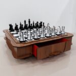 Juego de mesa de ajedrez de madera cortado a láser - Plantilla SVG personalizable de 3 mm 1/8 pulgada - Imagen 4