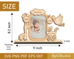 Marco de Fotos Personalizado para Bebés - Diseño Infantil en PDF/DXF para Corte Láser 3mm/4mm - Imagen 4