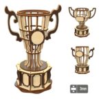 Conjunto de 3 Trofeos de Corte Láser en Madera Contrachapada - Archivos SVG para Proyectos 3D de Premios