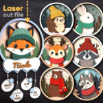 Paquete SVG de Anuncio de Nacimiento de Animales para Corte Láser - Glowforge, Señal de Nombre de Bebé