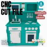 Cocinita Infantil de Corte Láser - Planos DXF para Proyectos Creativos y Router CNC - Imagen 4