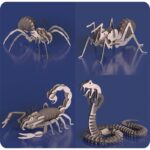 Rompecabezas 3D cortado láser: archivo vectorial de serpiente Skorpion para madera y decoraciones del hogar