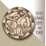 Crucifixión de Jesús Multicapa SVG para Corte Láser - Diseño 3D en Madera y Papel