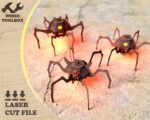 Linterna de Araña de Halloween: Archivo SVG Cortado con Láser para Decoración 3D y Luz Nocturna