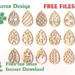 Plantillas de Huevos para Corte Láser - 15 Piezas, Decoración de Pascua en DXF, SVG, CDR