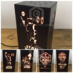 Diseño de lámpara de escritorio Star Wars para corte láser DXF - Patrón Stormtrooper y Darth Vader