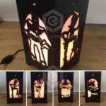 Diseño de lámpara de escritorio Star Wars para corte láser DXF - Patrón Stormtrooper y Darth Vader - Imagen 2