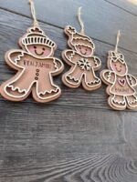 Adorno Navideño en SVG para Glowforge - Archivo de Pan de Jengibre DIY, Decoraciones Festivas - Imagen 4