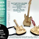 Estuche personalizado para púas de guitarra eléctrica - Diseño láser listo para cortar en SVG/PDF para músicos