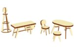 Muebles para casa de muñecas 1:12 - Diseño digital para corte láser Glowforge y más - Imagen 8
