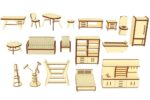 Muebles para casa de muñecas 1:12 - Diseño digital para corte láser Glowforge y más - Imagen 4