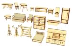 Muebles para casa de muñecas 1:12 - Diseño digital para corte láser Glowforge y más - Imagen 3