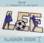 Letras del Alfabeto A-Z para Diseño de Fútbol en SVG | Archivos de Corte Láser - Imagen 2