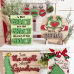 Bandeja Escalonada Grinch SVG | Archivos Láser para Navidad | Diseños Glowforge Listos para Usar