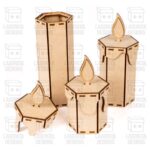 Caja de Vela Navideña - Archivos Cortados por Láser SVG DXF PDF Ai para Glowforge - Descarga Instantánea - Imagen 4