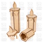 Caja de Vela Navideña - Archivos Cortados por Láser SVG DXF PDF Ai para Glowforge - Descarga Instantánea - Imagen 8