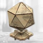 Globo icosaédrico de madera cortado por láser - Kit DIY 3D para decoración y rompecabezas mecánico